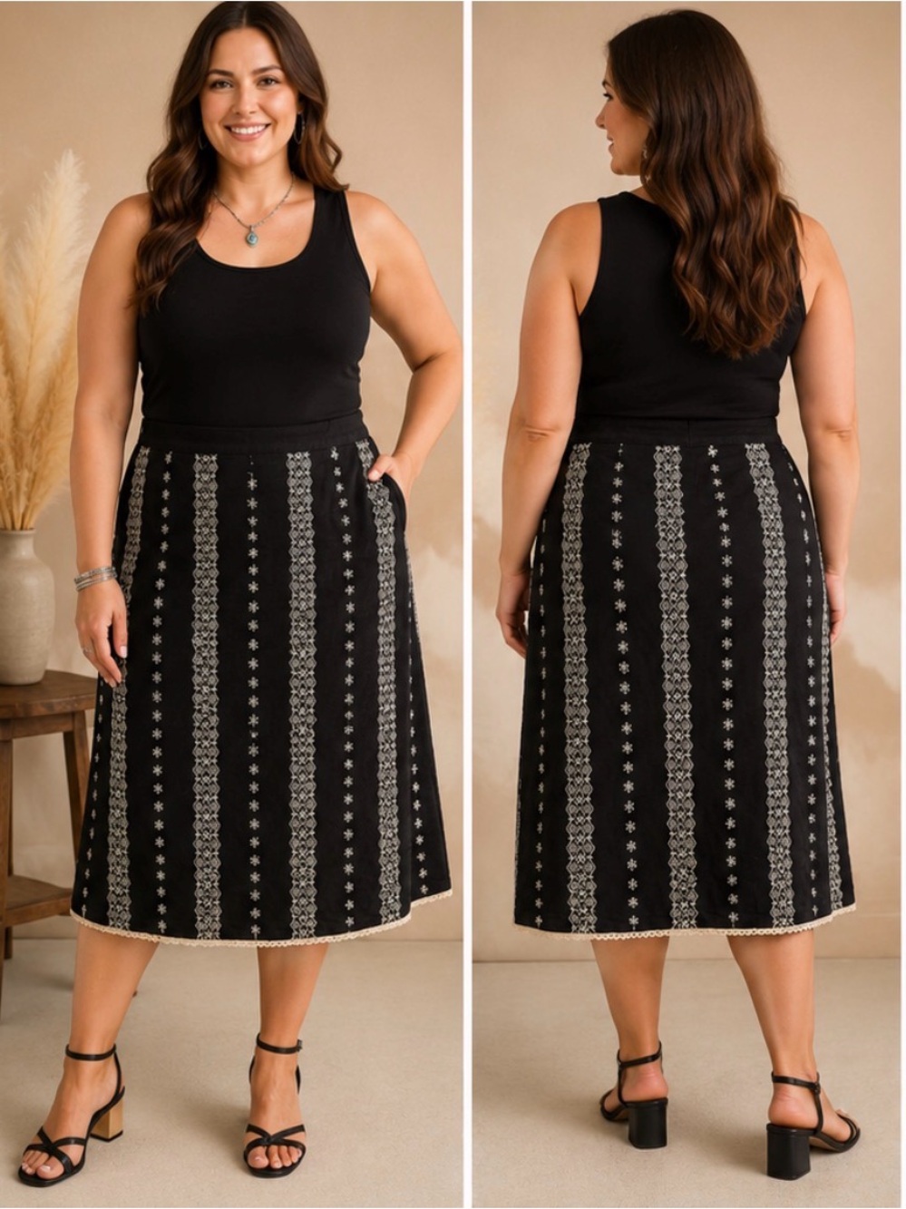 Richard Malcom embroidered skirt